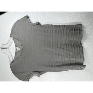 Armani Collezioni Womens 8 Sheer Top Taupe Short Sleeve Italy Quiet Luxury